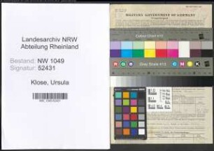 Entnazifizierung Ursula Klose , geb. 08.10.1915 (Bibliothekarin)