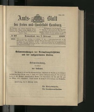 No. 29, 7. Februar 1920