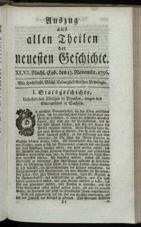 XLVI. Nachl. Cob. den 13. Novembr. 1756.
