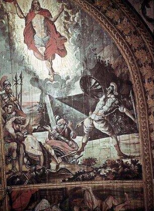 Bildfeld im Tonnengewölbe: Auferstehung Christi