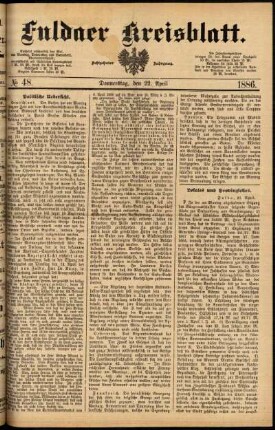 Ausgabe vom Donnerstag, den 22. April 1886.