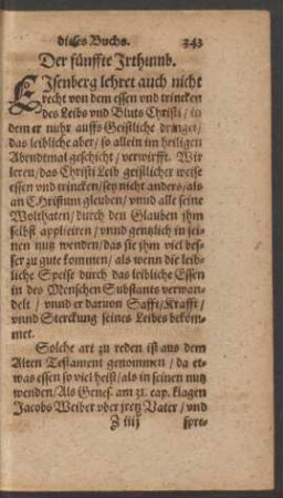 Der fünffte Irthumb.