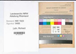 Entnazifizierung Richard Lehr , geb. 30.09.1907 (Verw.Inspektor)