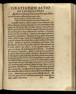 Gratiarum Actio Ad Exequiatores.