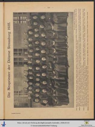 Die Neupriester der Diözese Strassburg 1935.