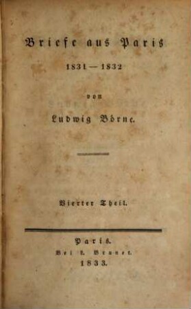 Gesammelte Schriften. 12. Briefe aus Paris: 1833. - VIII, 372 S.