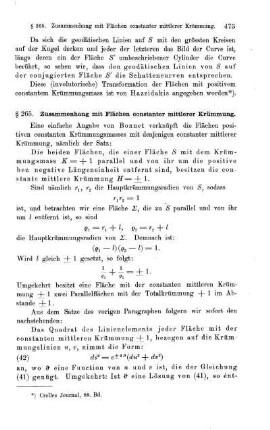 § 265. Zusammenhang mit Flächen constanter mittlerer Krümmung.
