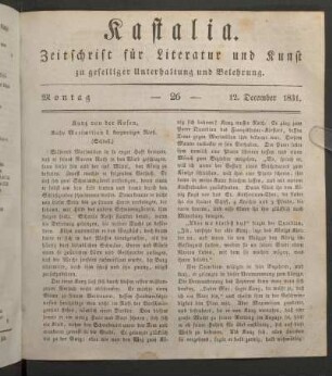 Ausgabe vom 8. December 1831.