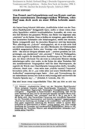 Von Fremd- und Lehnwörtern und von Kunst- und anderen auserlesenen Deutungs-reichen Wörtern, oder: Darf man doch noch zu einer Elften Lobrede ansetzen?