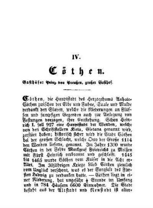 IV. Cöthen