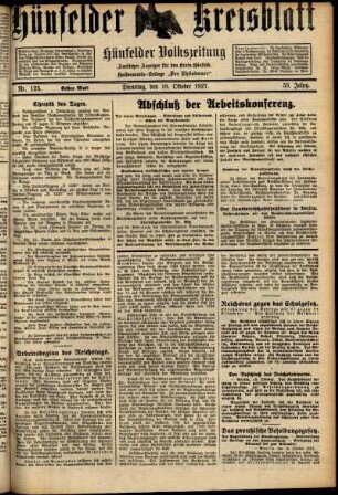 Erste Ausgabe vom Dienstag, den 18. Oktober 1927.