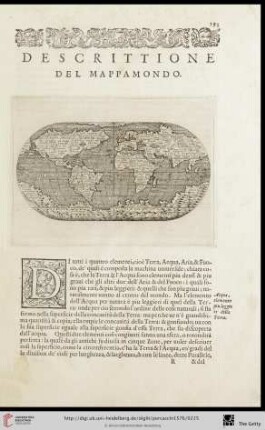 Descrittione del Mappamondo