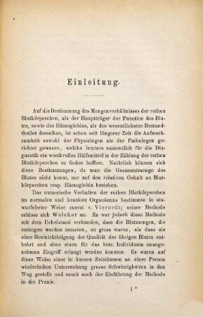 Ueber Blutkörperchenzählung beim gesunden und kranken Menschen