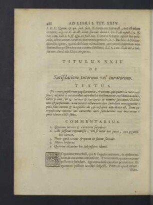 Titulus XXIV. De satisdatione tutorum vel curatorum.