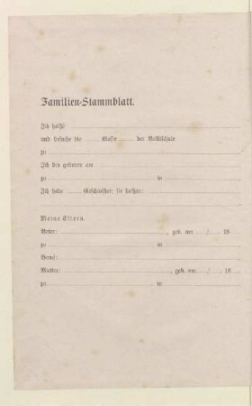 Familien-Stammblatt