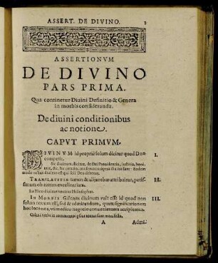 Pars Prima. Qua continetur Diuini Definitio & Genera in morbis consideranda.