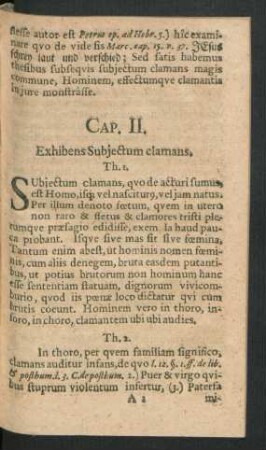 Cap. II. Exhibens Subiectum clamans.