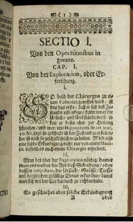 Sectio I. Von den Operationibus in genere.