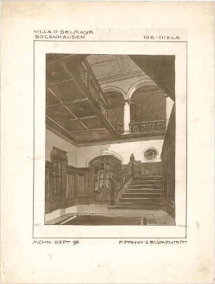 Pfann, Paul; München - Bogenhausen; Villa Jos. Selmayer - Dieleninnenraum (Perspektive)