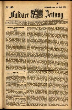 Ausgabe vom Mittwoch, den 20. Juli 1881.