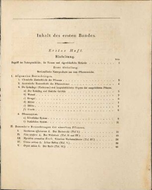 Inhalt des ersten Bandes