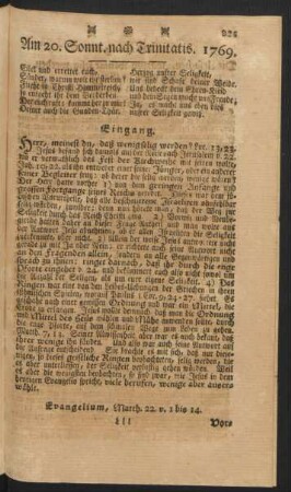 Am 20. Sonnt. nach Trinitatis. 1769