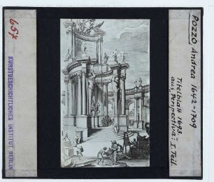 Pozzo, Titelblatt zum Architekturtraktat I. (Zeichnung)