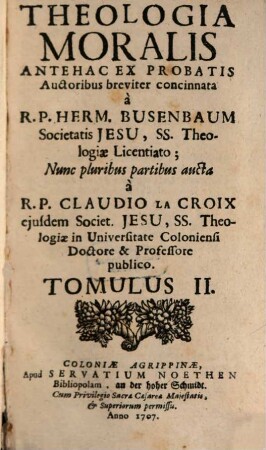 Theologia Moralis, Tomulus II.