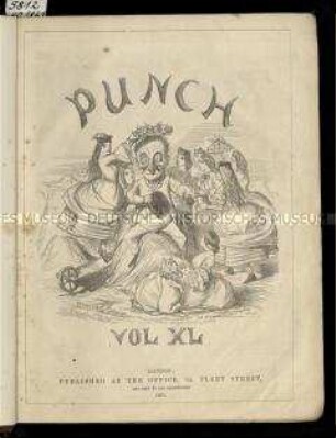 Satirische Zeitschrift "Punch oder The London Charivari. XL. Vol. 1861