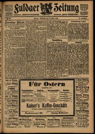 Zweite Ausgabe vom Mittwoch, den 19. April 1905.
