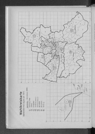 Wahlkreiskarte Wahlkreiseinteilung ab Juli 1972