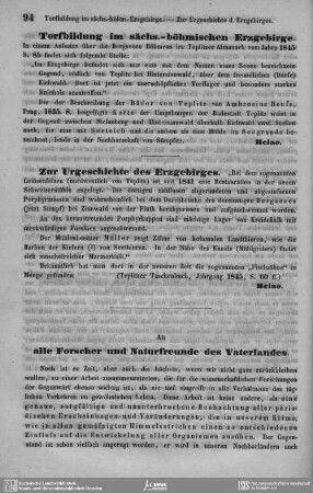 Torfbildung im sächs.-böhmischen Erzgebirge.