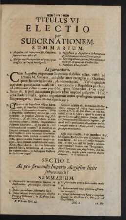 Titulus VI. Electio per Subornationem