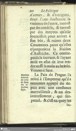 Maxime éclairée de celle de Saxe sur le mesme sujet