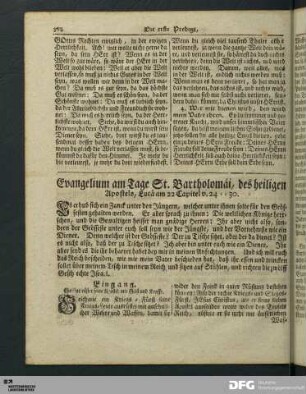 Evangelium am Tage St. Bartholomäi, des heiligen Apostels.