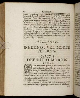 Articulus VI. De Inferno, Vel Morte Æterna.