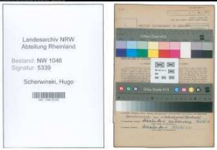 Entnazifizierung Hugo Scherwinski , geb. 01.11.1901 (Buchhalter)