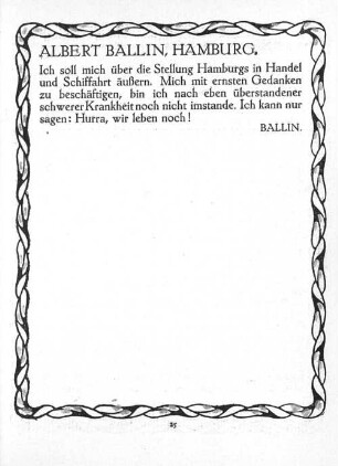Albert Ballin, Hamburg.