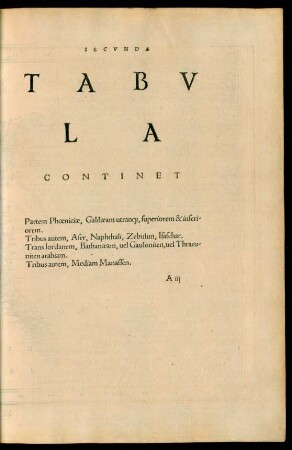 Secunda Tabula Continet Partem Phoeniciae, Galilaeam ...
