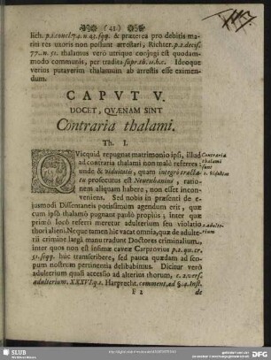 Caput V. Docet, Quaenam Sint Contraria thalami