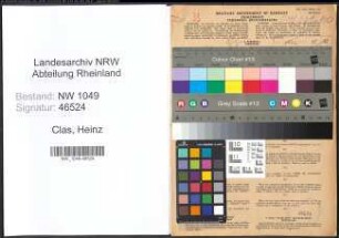 Entnazifizierung Heinz Clas , geb. 11.03.1899 (Ingenieur)