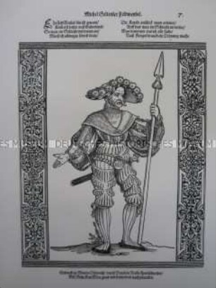 Kriegerdarstellung, Feldwebel der Landsknechte, 1510/1530.