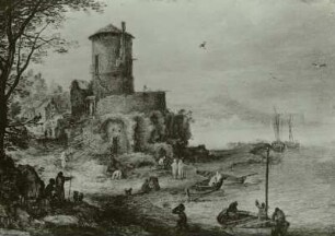 Ein Rundturm am Seeufer