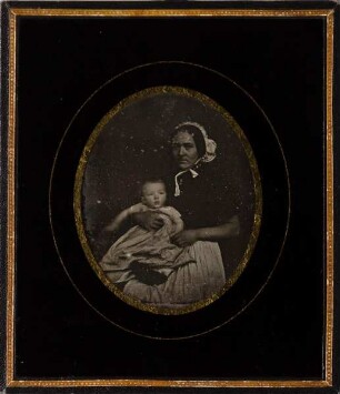 Emil Stelzner (1859-1905) mit der Kinderfrau Anna, 1857