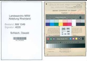 Entnazifizierung Oswald Schlaich , geb. 17.07.1902 (Metzger)