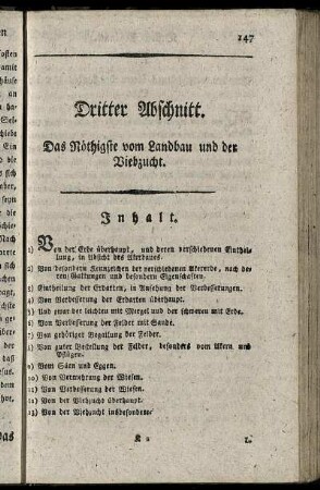 Dritter Abschnitt. Das Nöthigste vom Landbau und der Viehzucht.