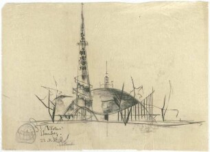 Gsaenger, Gustav; Hamburg; Nikolaikirche - Studie