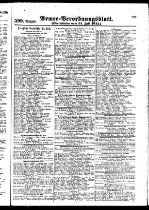 599. Ausgabe. Mittwoch, 21. Juli 1915