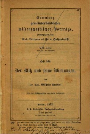 Der Blitz und seine Wirkungen