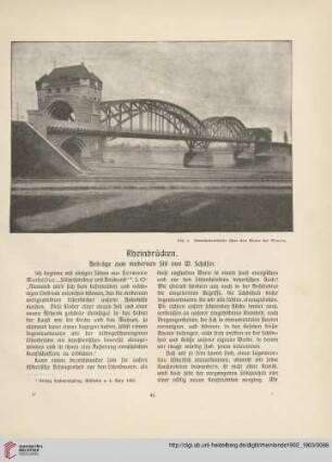 Rheinbrücken, [1] : Beiträge zum modernen Stil